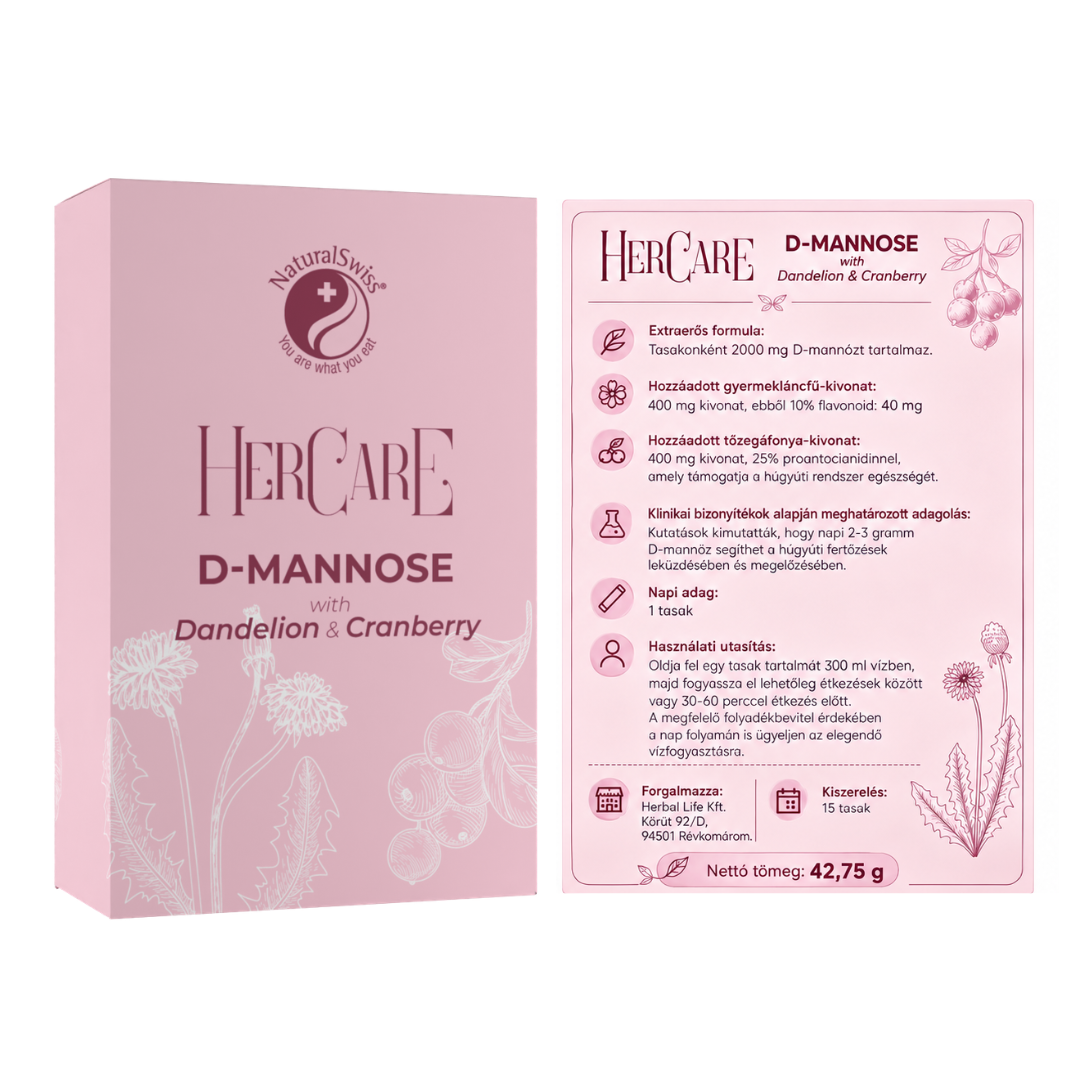 HerCare® D-mannose ​gyermekláncfűvel és tőzegáfonyával - Image 3