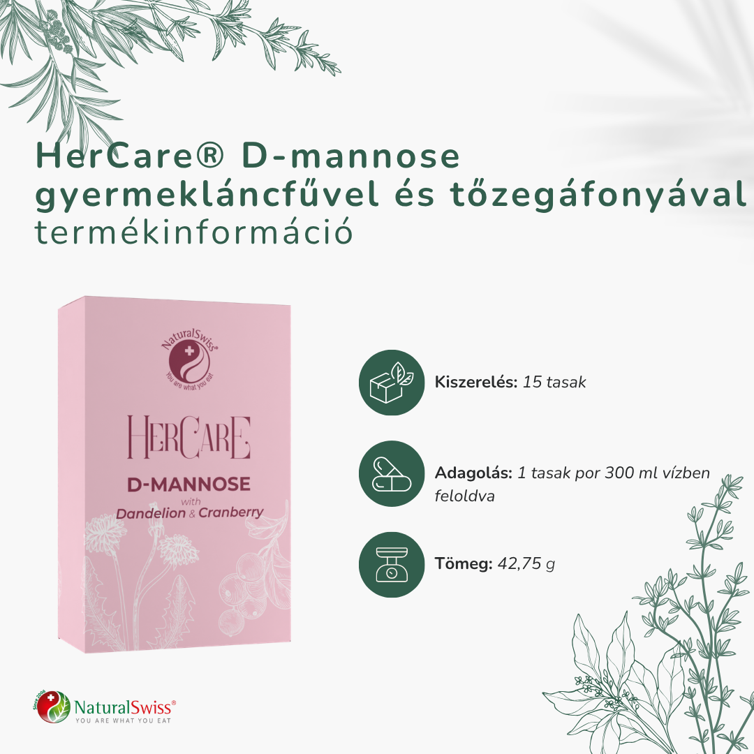 HerCare® D-mannose ​gyermekláncfűvel és tőzegáfonyával - Image 2